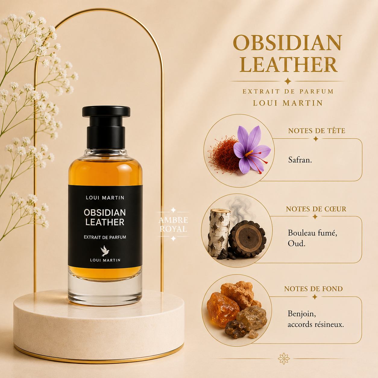 Obsidian Leather Eau de parfum 100ml | Loui martin